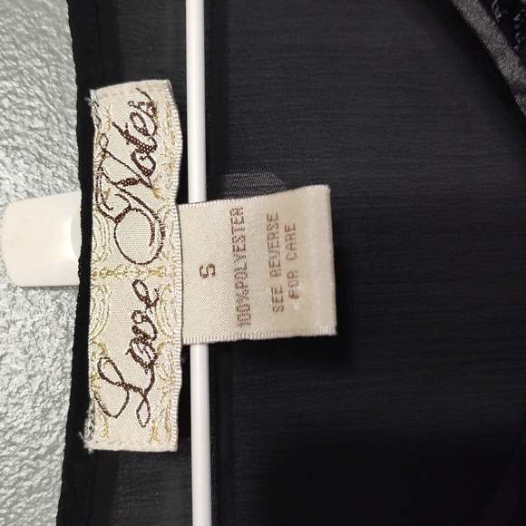 Love notes black sheer shirt with lace neckline size small - Picture 5 of 9